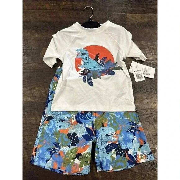 Swimfix Boy's 2 Piece Swim Trunks & Shirt Size 6 UPF 50+  Board Short New Beach - Picture 1 of 5